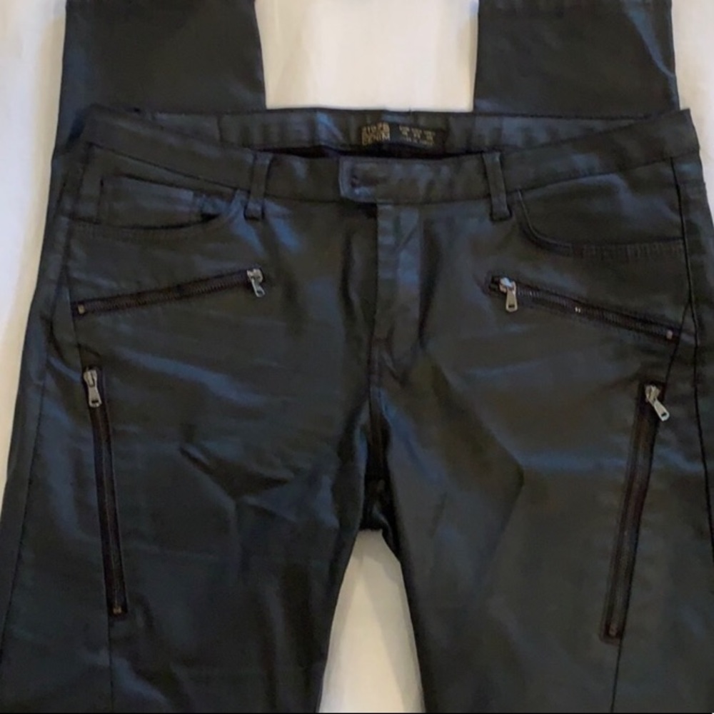 Zara coated jeans with zipper